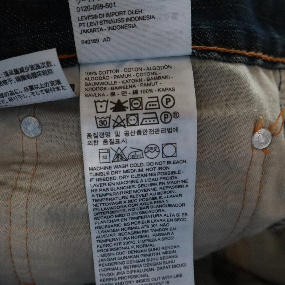 Levi's 559 Jeans Mens 40x32 Relaxed Straight Fit 5-Pocket Cotton Denim Dark Blue